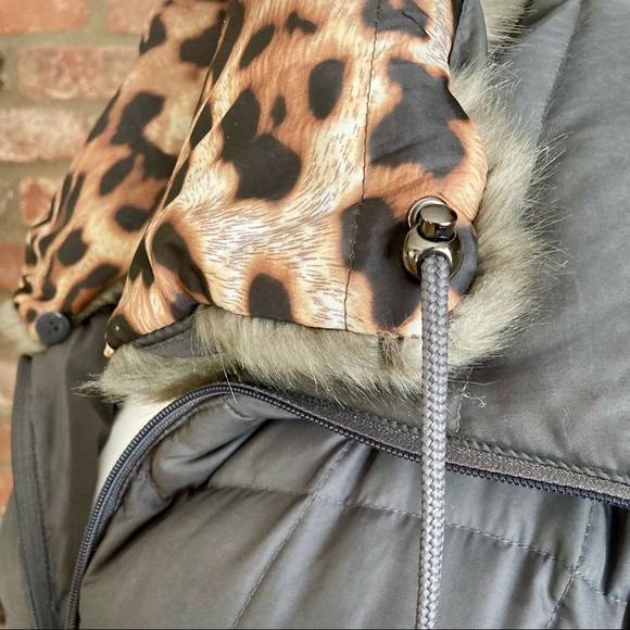 laundry by Shelli Segal grey/leopard winter coat - Picture 4 of 16
